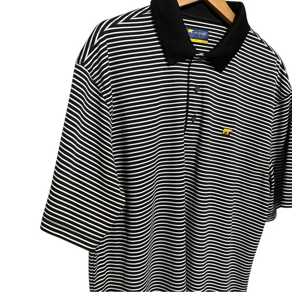Jack Nicklaus Men's Black and White Striped Polo Shirt Size XL - Picture 5 of 12